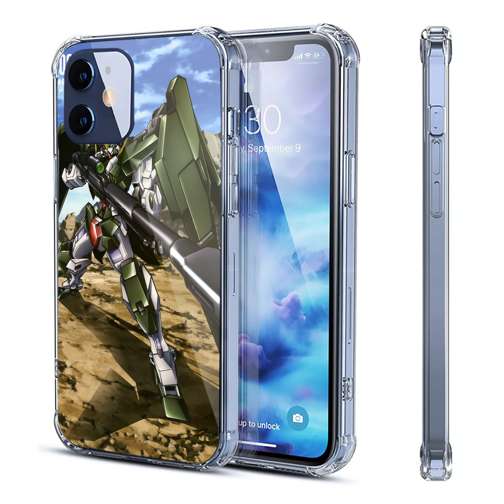 （画像用） 機動戦士ガンダム Mobile Suit Gundam 【iPhone 12シリーズ対応】透明スマホケース（クリアソフトケース）